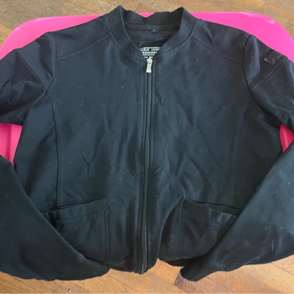 Small workwear black zip up with two pockets
